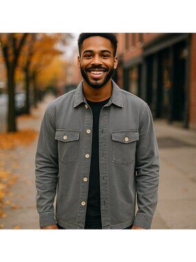 AllSaints Men’s Utility Overshirt Jacket — Camo Blue(Size XL) NWT